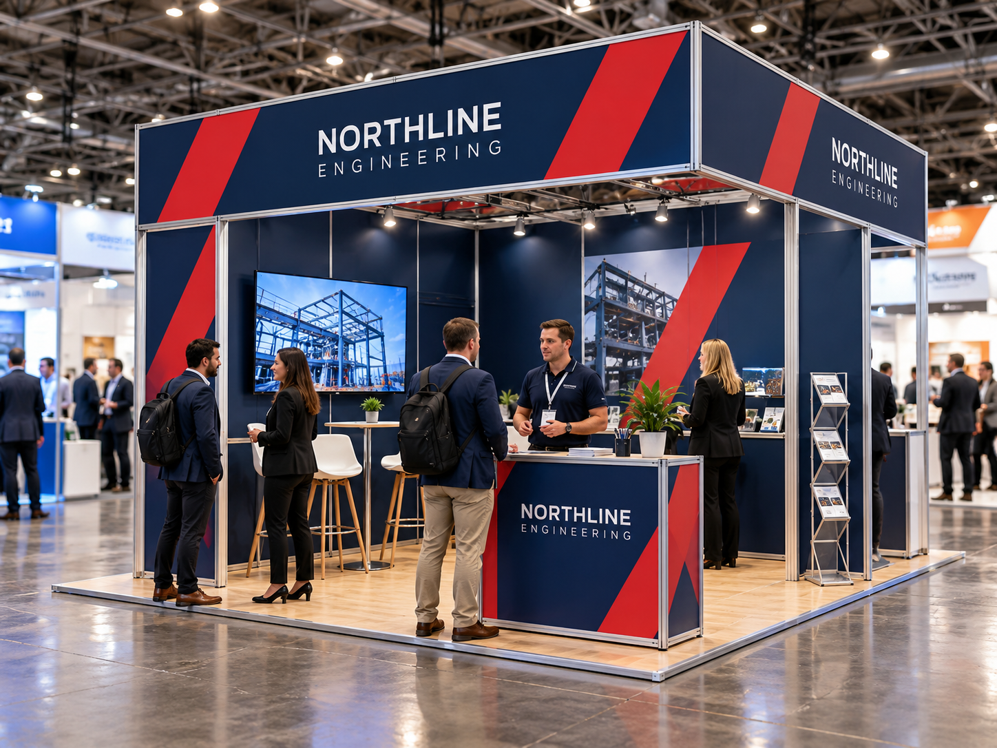 Illustrative modular exhibition stand concept for Northline Engineering
