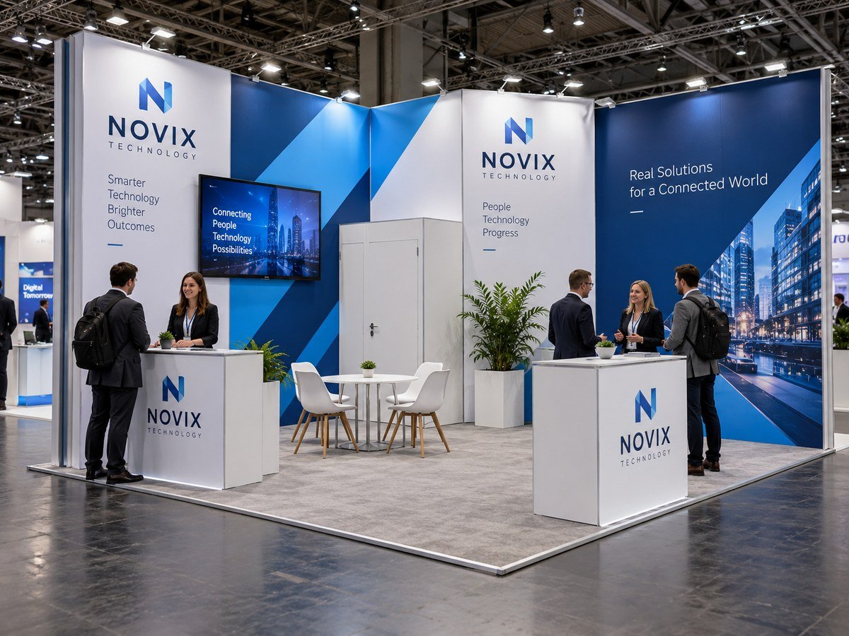 Illustrative Novix Technology modular hire stand